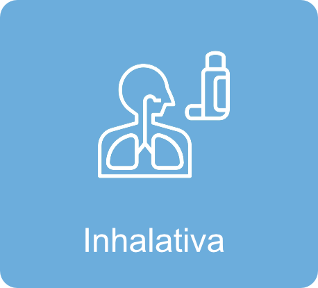 Inhalativa Icon in weiß auf blauem Hintergrund